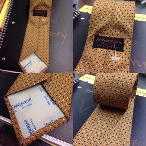 Vintage YSL Yves Saint Laurent Skinny Tie Gold